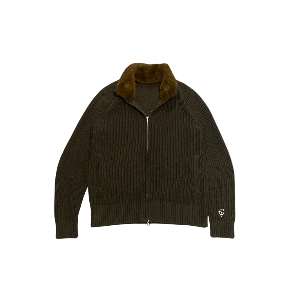 Grey Fur Lined Cardigan