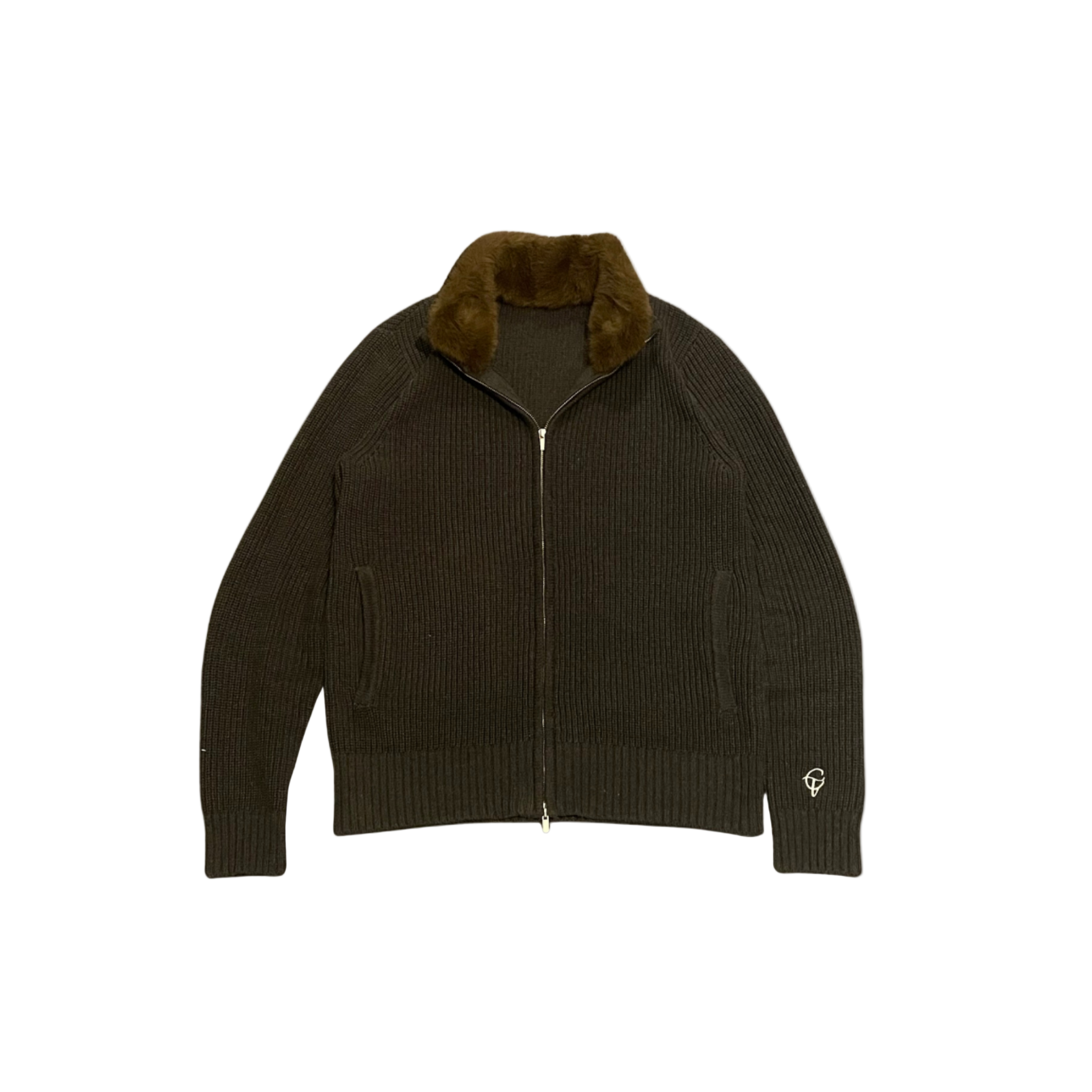 Grey Fur Lined Cardigan